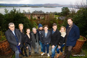 10/01/2016, Bantry, Co Cork – Scenes from a major Belgian thriller caller ‘Broer’ (meaning ‘Brother’) were premiered in Bantry House. Starring Alison Doody, the film was shot on location in Bantry and West Cork during 2015 and will go on release in Belgium on 20 January. Tourism Ireland in Brussels intends to capitalise on the release of ‘Broer’ later this month.PIC SHOWS: Pierre De Clercq (screenplay); actors Alison Doody and Elva Trill; Mariano Vanhoof (producer); actors Koen De Graeve, Titus De Voogdt, Koen De Bouw and Daisy Van Praet; and Geoffrey Enthoven (director), at Bantry House. Pic – George Maguire (no repro fee)Further press info – Sinéad Grace, Tourism Ireland 087 685 9027