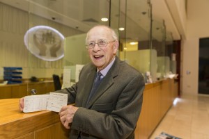 NO REPRO FEE 17/02/2016 Pictured at Skibbereen Credit Union on the 16th February 2016 to help celebrate it's 50th birthday was Ninety five year old Michael Minehane, one of the first members of the Credit Union. Skibbereen Credit Union will kick off its 50th birthday celebrations next week with a special event on Friday 26th February in Credit Union House. Skibbereen Credit Union which has become a pillar of the local Skibbereen and surrounding region since 1966 has been the go to organisation for thousands of West Cork people for loans, savings and financial advice.  Ninety five year old Michael Minehane, one of the first members of the Credit Union helped to launch the 50th celebrations with his daughter Anne and granddaughter Abbie Salter-Townshend as well as one of its newest members, three year old Michel McCarthy. Michael became a member on Saturday 26th February 1966 and has been a weekly visitor since opening hours were  from 7-9.30pm in the Town Hall every Saturday. Michael has kept all of his twenty five past Credit Union books and has an archive of pictures of the Credit Union since its early days.  From Monday 22nd to Saturday 27th February, Skibbereen Credit Union will match deposits up to Û50 for the first 50 new members to open an account as well as offering special gifts to anyone taking a loan that week. Red fm will also broadcast from the banking hall from 12-3pm on Friday 26th with special giveaways and prizes throughout the day.  Speaking of the 50th birthday celebrations, Donal O'Driscoll, Manager, said "Skibbereen Credit Union offers an incredibly important service to our members. In 1966 the need for the local community to take ownership of their financial future was incredibly strong and this is still the case today. Our mission has remained the same over the past 50 years - to give members more control over their own finances. ÊThis core principle of putting people before profit has stood the test of time and we are extremely proud to be celebrating our 50th year in the community and very much look forward to expanding our services and building on this for many more years to come." Photography by: Emma Jervis