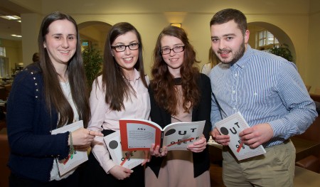 Laura Kent Kilcully, Laura Hanover Douglas, Karen Hayes Rathpeacon and Shane Ahern Duagh Co. Kerry pictured at the launch of Business Information Systems’ (BIS) Anthology ‘Out of Self’, showcasing the creative work of BIS students, in UCC on Thursday, March 10th.