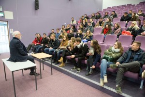 DKANE 02/03/2016 Vivion Gough Head of Department of Maritime Studies speaking with International students attending Cork Institute of Technology during a tour of the NMCI for International Student Day. CIT is home to more than 1,100 international students from approx. 125 countries. It is a truly global institution! International Student Day provides a unique opportunity for international students in CIT to showcase their various cultures and traditions while also learning more about Ireland’s local traditions. CIT’s International Student Society has won several awards in recent years and has been ranked more than once as the ‘Best Student Society’ in Ireland. Pic Darragh Kane
