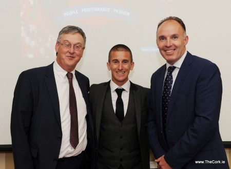 Olympic Bronze Medallist Rob Heffernan addressed business people from the Licensed Trade sector at an event for Bank of Ireland Business Banking customers in Cork. The address was themed ‘Importance of Motivation in Business and Sport’ and took place at Hayfield Manor, Cork. The event was also addressed by Dermot McHugh, Head of Business Banking, Cork City. Pictured Dermot McHugh, Head of Business Banking, Cork City, Rob Heffernan, and John McAllen, Head of Business Banking, Munster. Photo Billy macGill