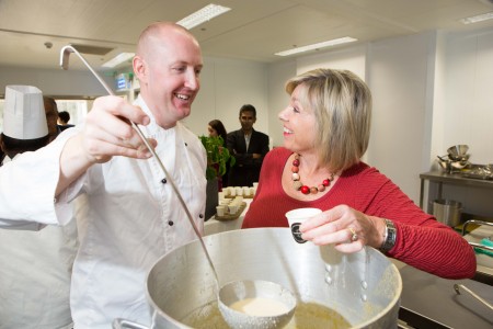 DKANE 10102016  Dermot O'Sullivan - GasMarkSeven and Mary Daly, Food Safety Company at the launch of Cork Incubator Kitchens, a new initiative established by Cork County Council. The fully equipped bakery and catering kitchens, located in Carrigaline Industrial Estate, are designed to the highest standards and health and food safety regulations, to support food enterprises in Cork and can be rented on an hourly basis for €15 per hour. For more information visit www.corkincubatorkitchens.ie Pic Darragh Kane