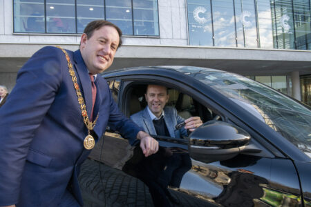 Lord Mayor of Cork presented with the new 2024 Lord Mayoral car, a Ford Mustang Mach-E - Vimarsana News