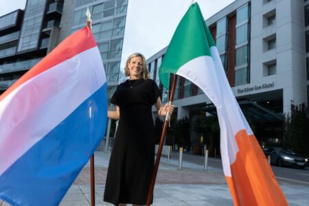 Val Cummins outside the RIver Lee Hotel, where an event was held to formally announce her new Honorary Consul status