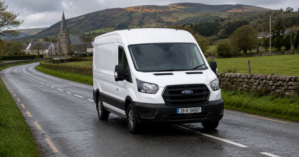commercial van travelling through rural Ireland